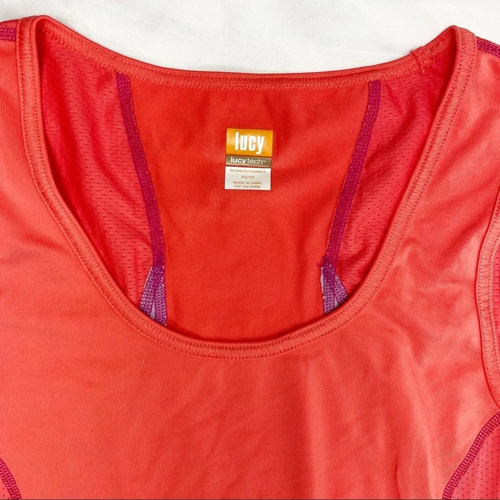 LUCY Coral Racerback Workout Tank XS - Picture 3 of 5